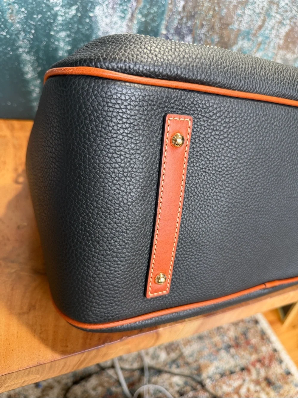 Dooney & Bourke Old Money Pebble Grain‎ Large Satchel Black Leather NWT